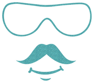 Vel Strijkletters Bril 2 Glitter Sky Bleu Glitter 445 - afb. 2