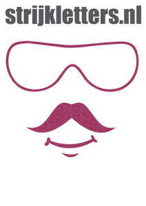 Vel Strijkletters Bril 2 Glitter Pink Glitter 457 - afb. 1