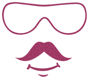 Vel Strijkletters Bril 2 Glitter Pink Glitter 457 - afb. 2