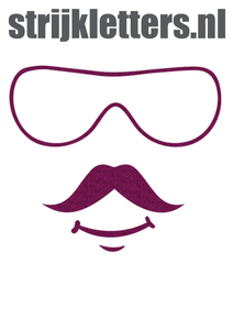 Vel Strijkletters Bril 2 Glitter Hot Pink Glitter 432 - afb. 1