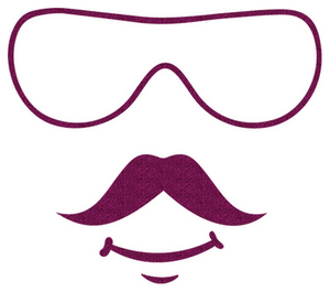 Vel Strijkletters Bril 2 Glitter Hot Pink Glitter 432 - afb. 2