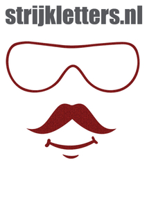 Vel Strijkletters Bril 2 Glitter Red Glitter 456 - afb. 1