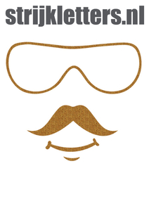 Vel Strijkletters Bril 2 Glitter Dark Gold 429 - afb. 1