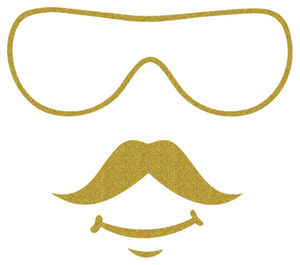 Vel Strijkletters Bril 2 Glitter Light Gold Glitter 425 - afb. 2