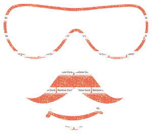 Vel Strijkletters Bril 2 Glitter Rainbow Coral Glitter ST - afb. 2