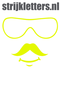 Vel Strijkletters Bril 2 Glow in the Darg Geel - afb. 1