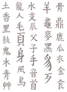 Vel Strijkletters Chinese Tekens Glitter Regenboog - afb. 2