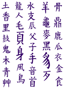 Vel Strijkletters Chinese Tekens Flex Aubergine - afb. 2