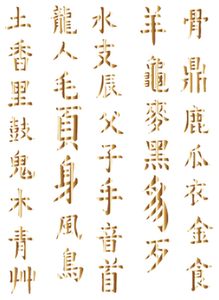 Vel Strijkletters Chinese Tekens Mirror Goud - afb. 2