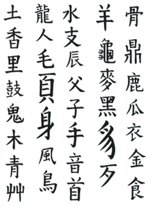 Vel Strijkletters Chinese Tekens Design Carbon Zwart - afb. 2