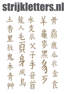 Vel Strijkletters Chinese Tekens Design Slang - afb. 1