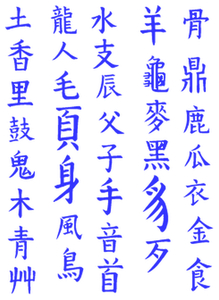 Vel Strijkletters Chinese Tekens Flex Pacific Blauw - afb. 2