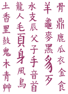 Vel Strijkletters Chinese Tekens Flex Cardinaal Rood - afb. 2
