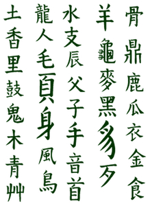 Vel Strijkletters Chinese Tekens Flex Donker Groen - afb. 2
