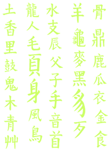 Vel Strijkletters Chinese Tekens Flock Anijs - afb. 2