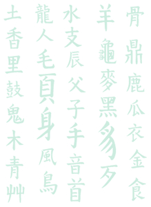 Vel Strijkletters Chinese Tekens Flex Pastel Groen - afb. 2