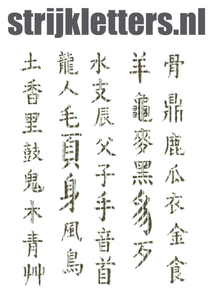 Vel Strijkletters Chinese Tekens Holografische Zilver - afb. 1