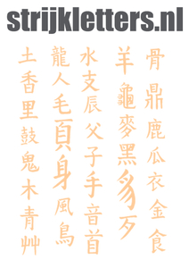 Vel Strijkletters Chinese Tekens Flex Huidskleur - afb. 1