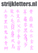 Vel Strijkletters Chinese Tekens Flex Neon Roze - afb. 1