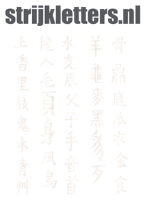 Vel Strijkletters Chinese Tekens Glitter Wit - afb. 1