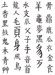 Vel Strijkletters Chinese Tekens Glitter Zwart - afb. 2