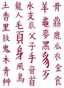 Vel Strijkletters Chinese Tekens Glitter Hot Pink - afb. 2