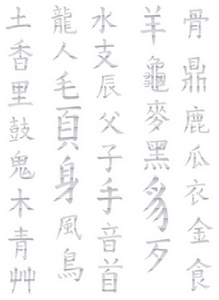 Vel Strijkletters Chinese Tekens Glitter Rainbow White 488 - afb. 2