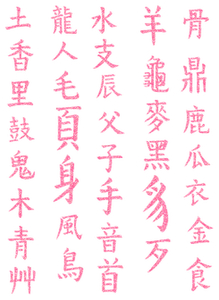 Vel Strijkletters Chinese Tekens Glitter Medium Pink - afb. 2