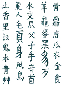 Vel Strijkletters Chinese Tekens Glitter Down under - afb. 2