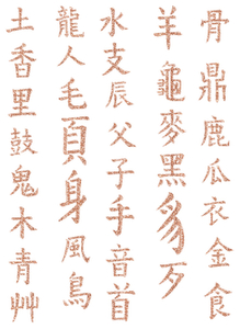 Vel Strijkletters Chinese Tekens Glitter Light Rose Gold - afb. 2