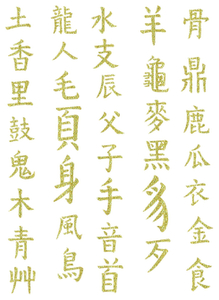 Vel Strijkletters Chinese Tekens Glitter Coronado Gold - afb. 2