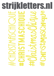 Vel Strijkletters Christmas Chique Polyester Ondergrond Neon Geel - afb. 1