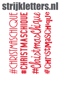 Vel Strijkletters Christmas Chique Polyester Ondergrond Rood - afb. 1