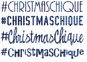 Vel Strijkletters Christmas Chique Holografische Blauw - afb. 2