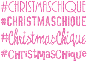 Vel Strijkletters Christmas Chique Glitter Holo Pink - afb. 2