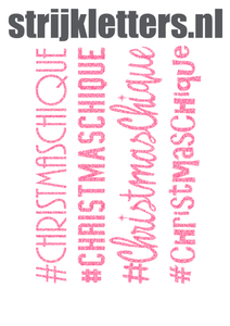 Vel Strijkletters Christmas Chique Glitter Medium Pink - afb. 1