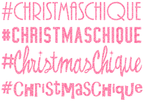 Vel Strijkletters Christmas Chique Glitter Medium Pink - afb. 2
