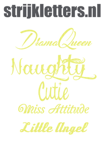 Vel Strijkletters Cutie Glitter Neon Yellow Glitter 446 - afb. 1