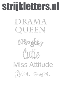 Vel Strijkletters Drama Queen Glitter Silver 450 - afb. 1