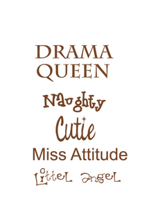 Vel Strijkletters Drama Queen Design Leer Bruin - afb. 2