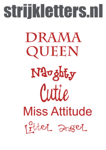 Vel Strijkletters Drama Queen Design Leer Rood - afb. 1