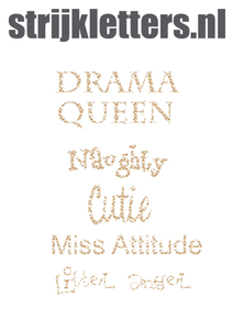 Vel Strijkletters Drama Queen Design Leger Beige - afb. 1