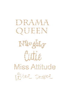 Vel Strijkletters Drama Queen Design Leger Beige - afb. 2