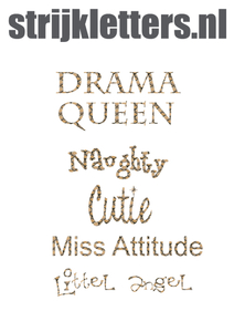 Vel Strijkletters Drama Queen Design Slang - afb. 1