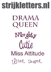 Vel Strijkletters Drama Queen Holografische Paars - afb. 1