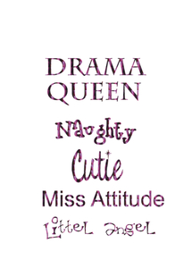 Vel Strijkletters Drama Queen Holografische Paars - afb. 2