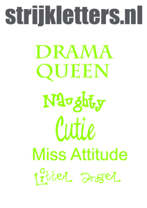 Vel Strijkletters Drama Queen Reflecterend Groen - afb. 1