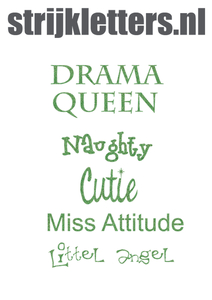 Vel Strijkletters Drama Queen Glitter Aqua - afb. 1