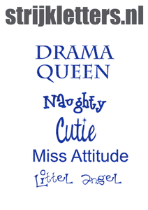 Vel Strijkletters Drama Queen Glitter Royal Blue - afb. 1