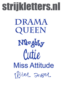 Vel Strijkletters Drama Queen Glitter Royal Blue - afb. 1